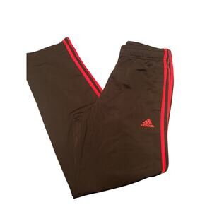 VGUC Adidas Black/Red Stripe Athletic Pants Athleisure Size Medium
